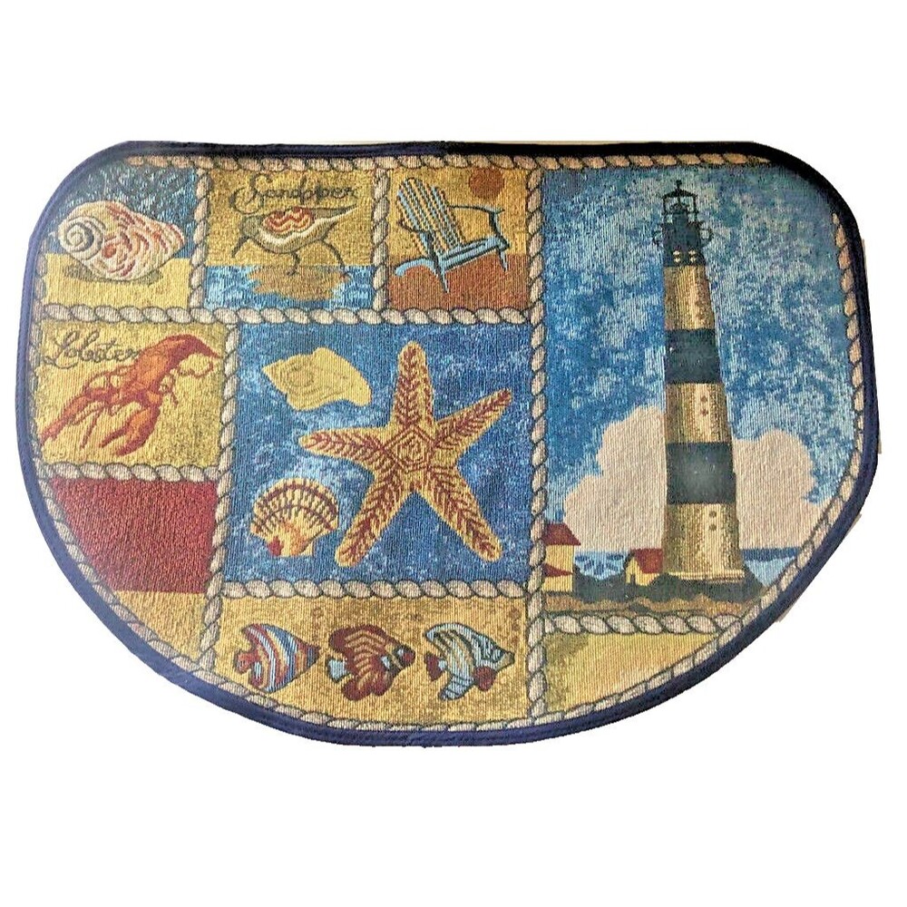 Nantucket Lighthouse Tapestry Nautical Accent Rug Skid-Resistant Beach House